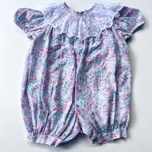 Vintage Little Princess Romper with Lace Collar